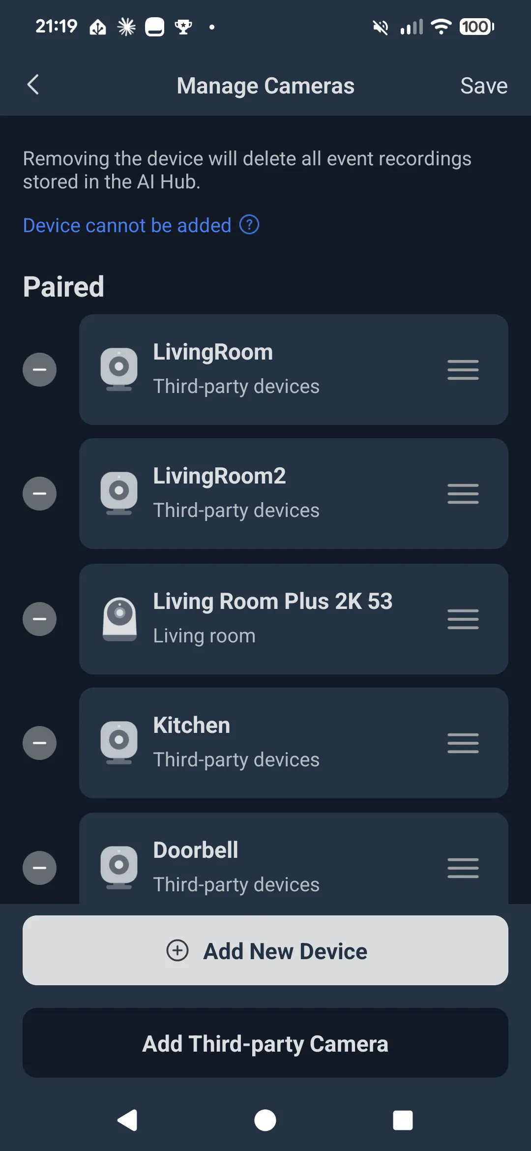 Camera setup screen in the SwitchBot app
